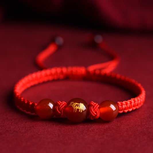 Buddhisoul Zodiac Red Agate Red String Bracelet