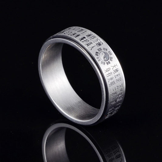 Buddhisoul Rotatable Golden Mantra Taiji Bagua Ring