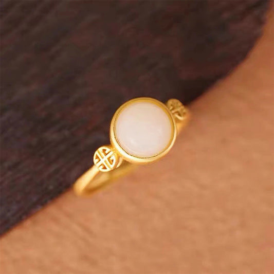 BuddhiSoul Hetian Jade Adjustable Ring