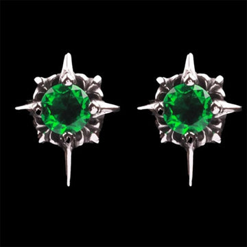 Buddhisoul North Star Emerald Stud Earrings