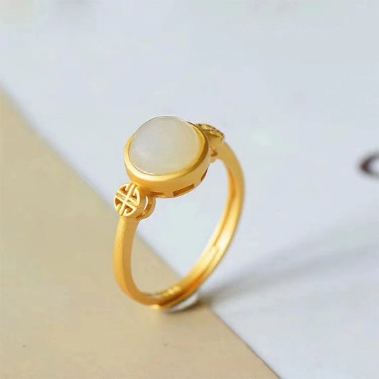 BuddhiSoul Hetian Jade Adjustable Ring