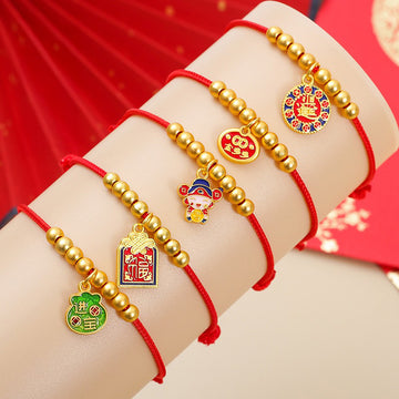 Buddhisoul Gold-Plated Red String Bracelet