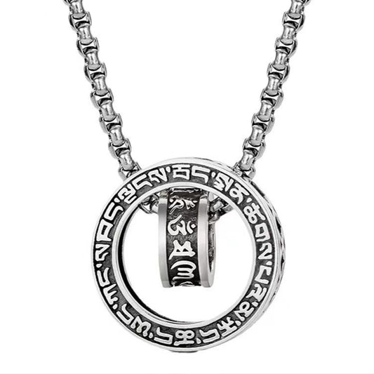 BuddhiSoul Six-Syllable Mantra Double-Ring Necklace
