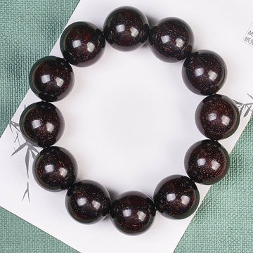 Buddhisoul Small-Leaf Red Sandalwood Buddhist Prayer Bead Bracelet