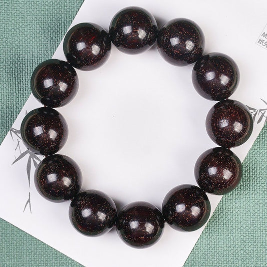 Buddhisoul Small-Leaf Red Sandalwood Buddhist Prayer Bead Bracelet