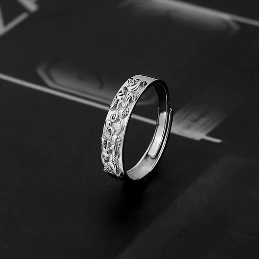 BuddhiSoul Vintage Adjustable S925 Silver Pixiu Ring