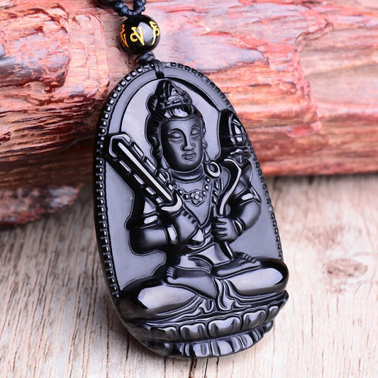 Buddhisoul Obsidian Zodiac Buddha Pendant