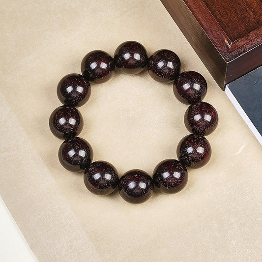 Buddhisoul Small-Leaf Red Sandalwood Buddhist Prayer Bead Bracelet