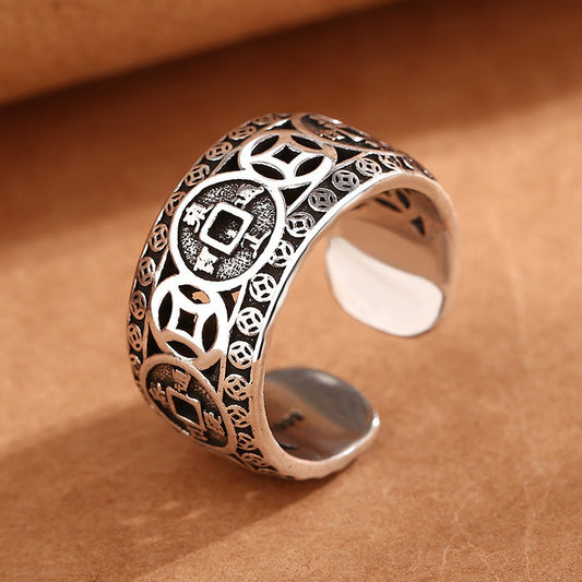 BuddhiSoul Five-Emperor Coins Open Ring