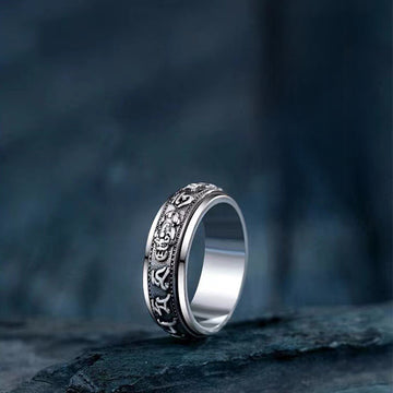 BuddhiSoul Six-Syllable Mantra Pixiu Closed Ring