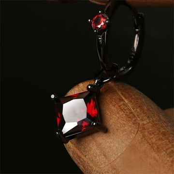 BuddhiSoul Red Zircon S925 Silver Earrings