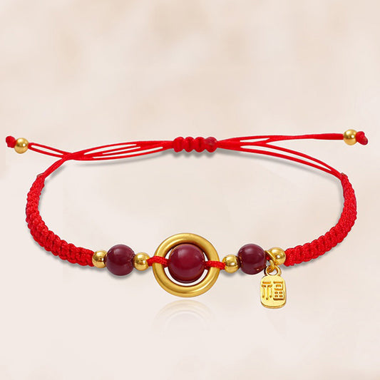Buddhisoul Red String Peace Amulet Bracelet