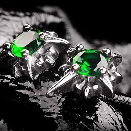 Buddhisoul North Star Emerald Stud Earrings