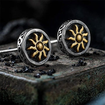 Buddhisoul S925 Sterling Silver Sun Totem Stud Earrings