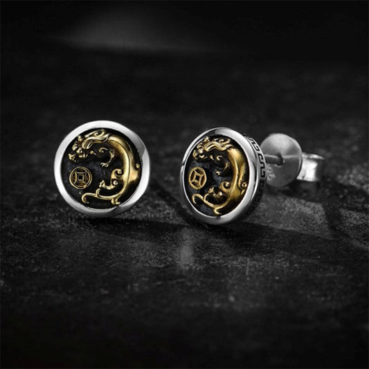 Buddhisoul S925 Silver 3D Pixiu Stud Earrings