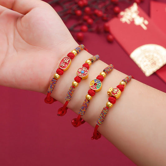 Buddhisoul Red String Gold-Plated Bracelet
