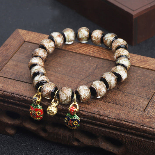 Buddhisoul Incense Ash Glass Prayer Bead Bracelet